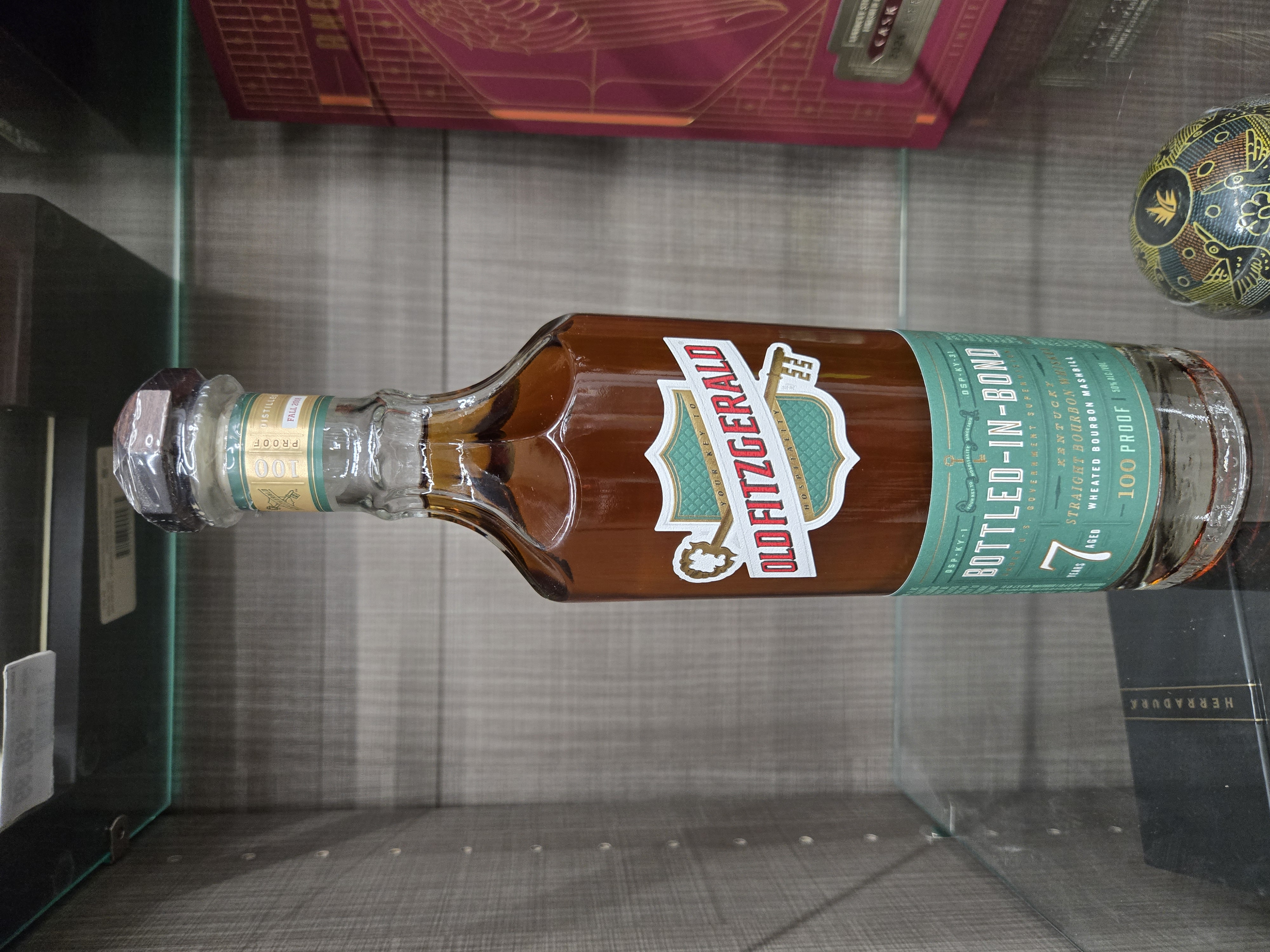 Old Fitzgerald bourbon bottle at Five Star Liquor in Crown Point